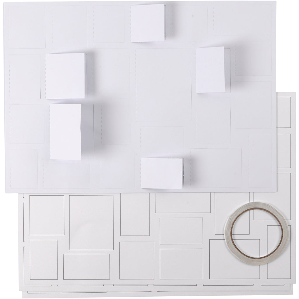 Calendrier de Noël Creativ company, taille 30x42 cm, blanc, 5 pièces 1 boîte