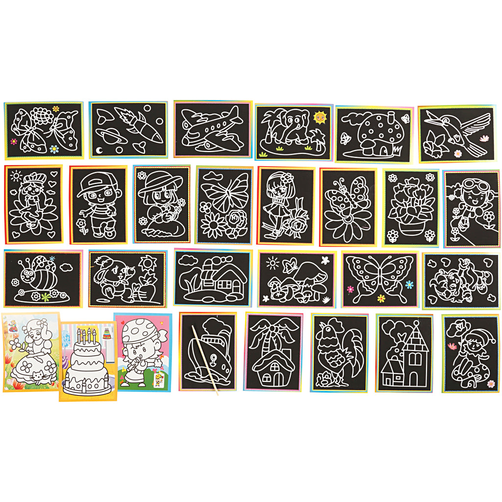Plaques à gratter Creativ company, format 9x12 cm, 96 div 1 boîte