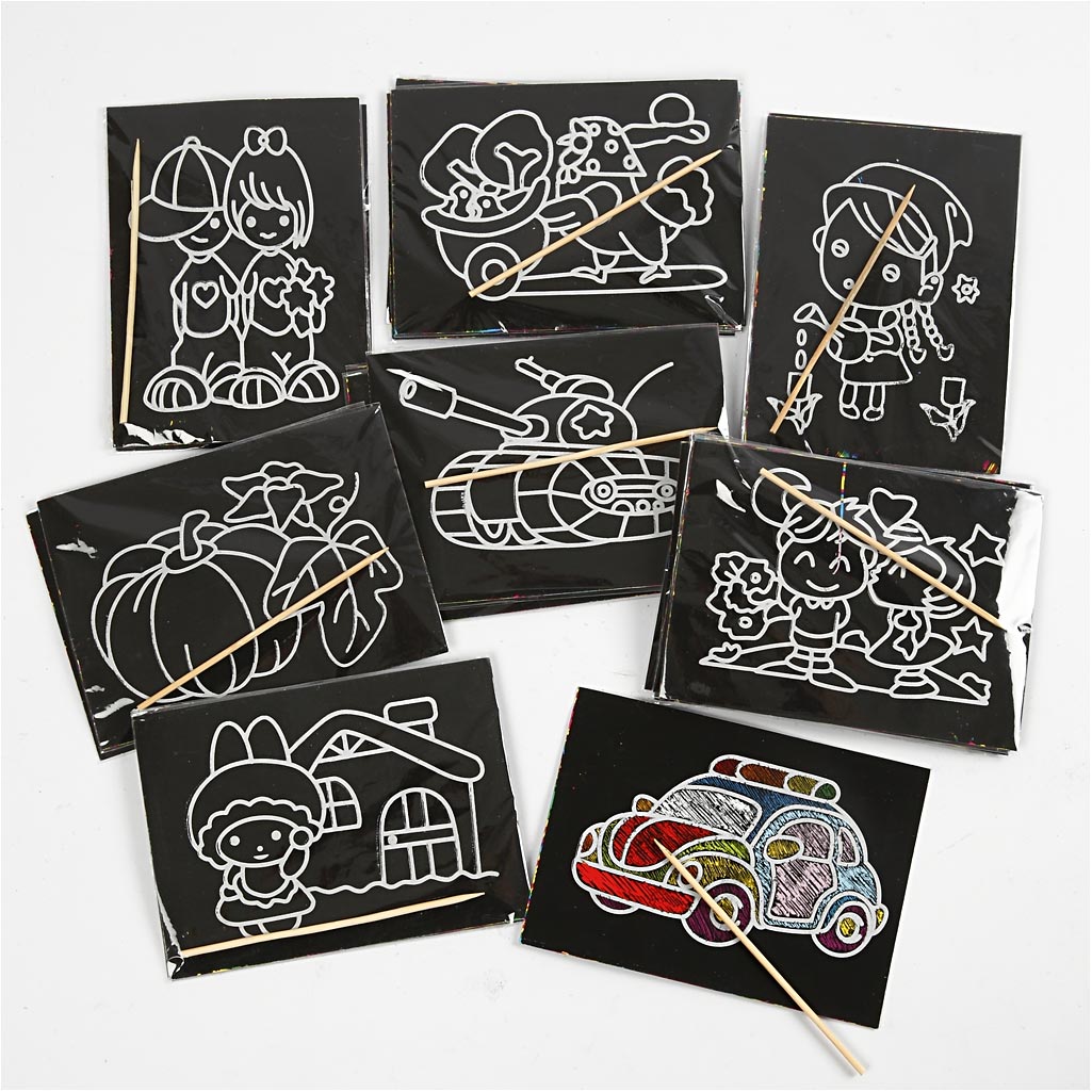 Plaques à gratter Creativ company, format 9x12 cm, 96 div 1 boîte
