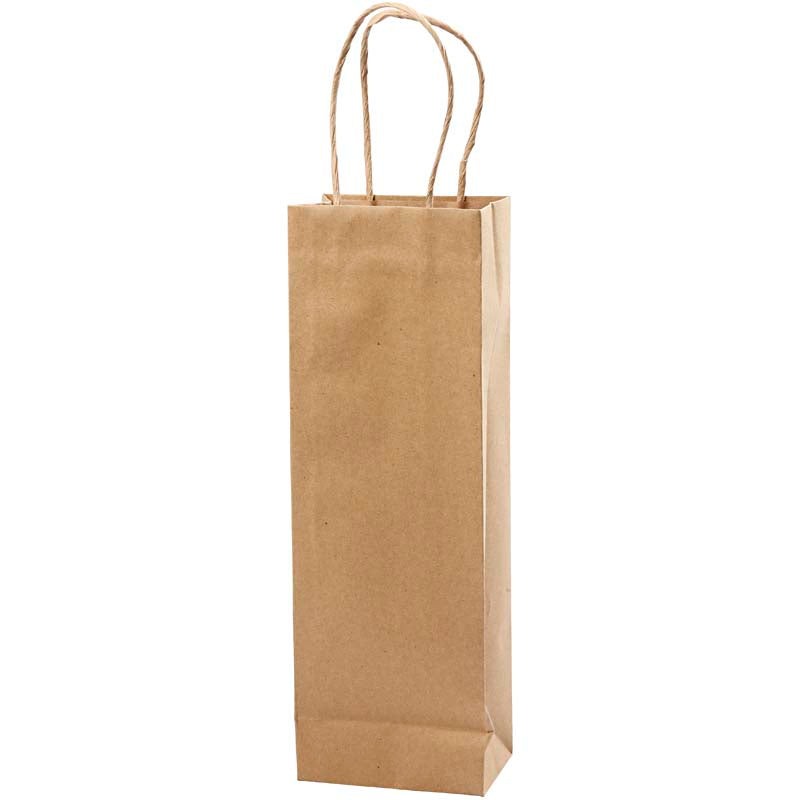 Sacs en papier Creativ company, h: 36 cm, l: 13x8 cm, 125 gr, marron, 10 pièces 1 boîte