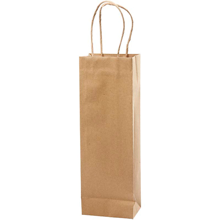 Sacs en papier Creativ company, h: 36 cm, l: 13x8 cm, 125 gr, marron, 10 pièces 1 boîte