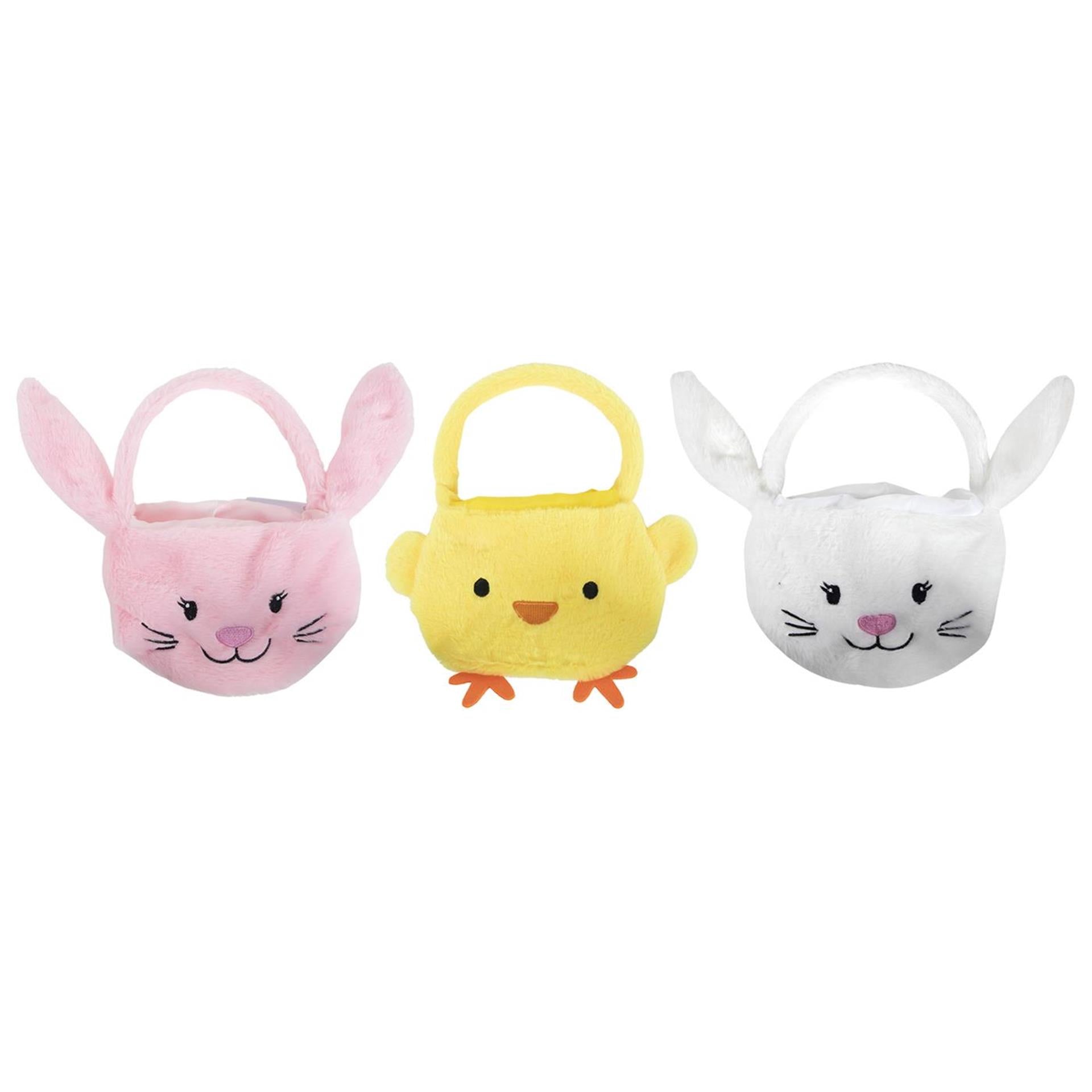 Panier Pâques feutre teddy 15x22cm
