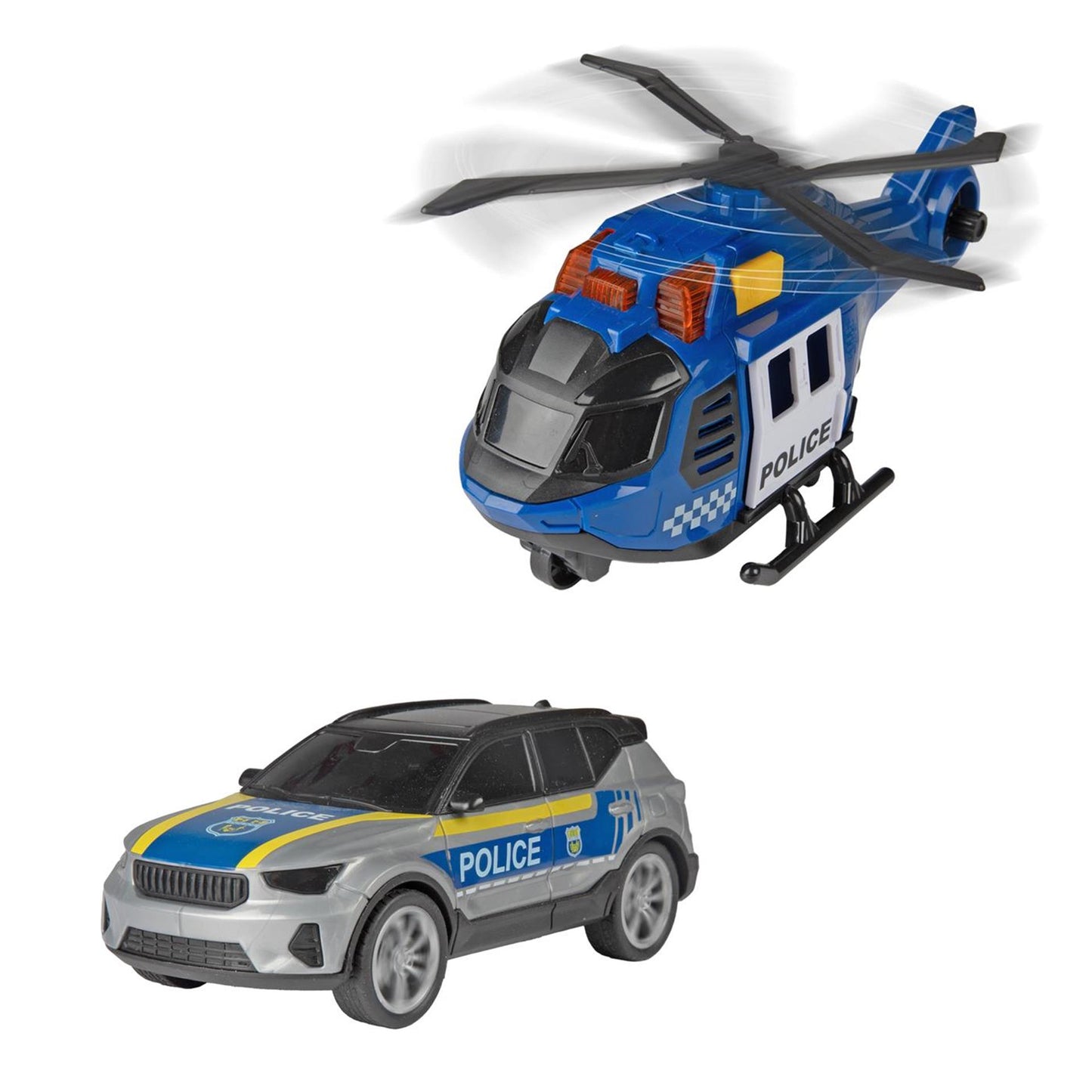 Toi-toys hélicoptère 20cm +l-g avec voiture 12cm 2ass