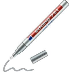 Marqueur à peinture 751 edding 4-751054 pointe ronde argentée 1-2mm