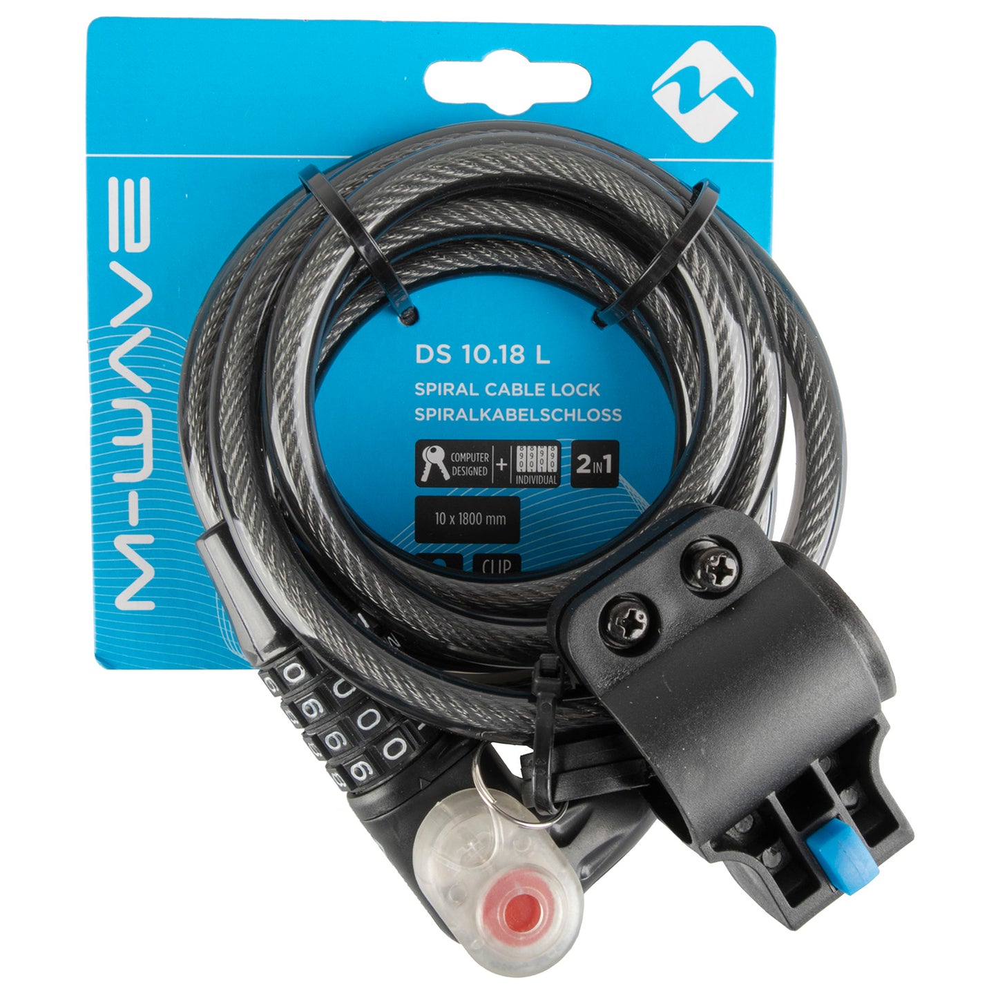 Câble antivol spiralé M-wave ds 10,18 l