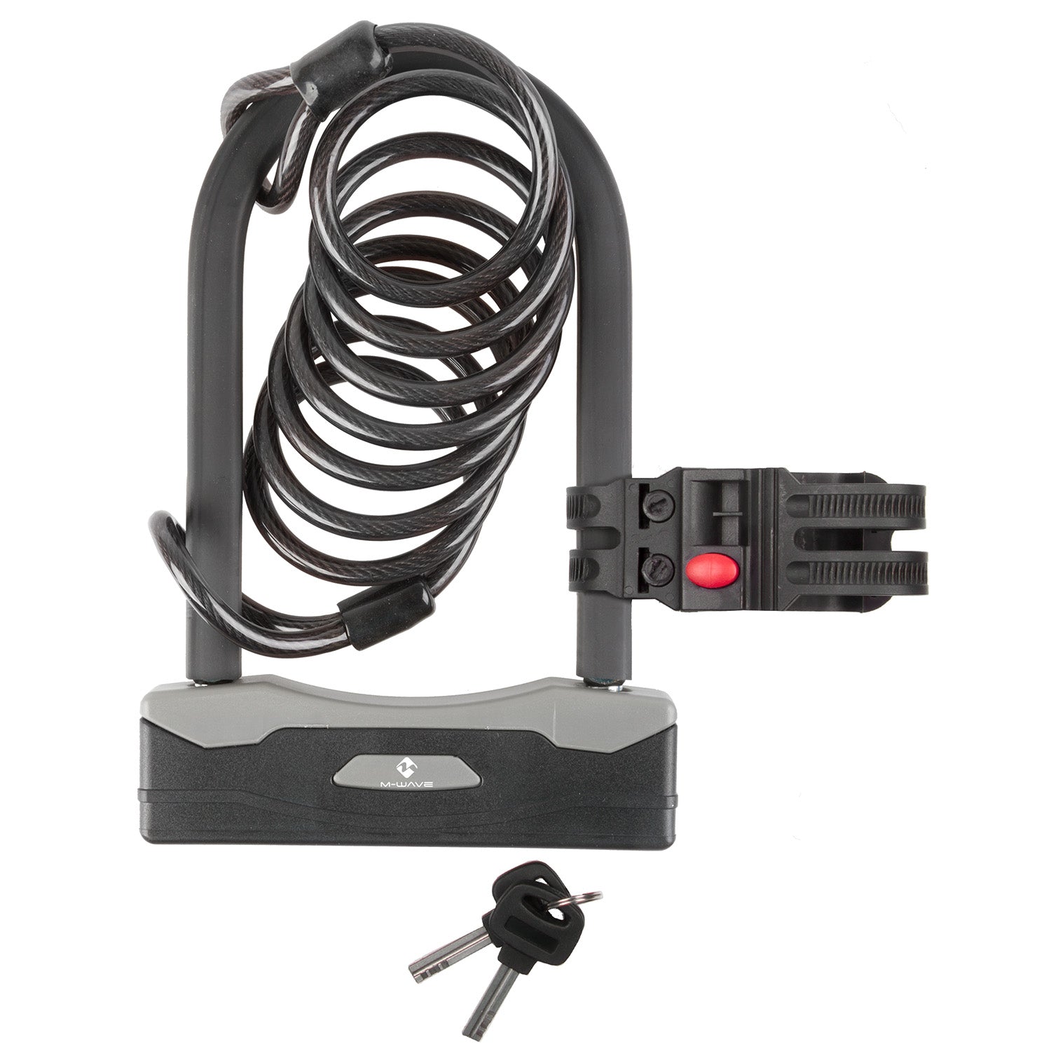 Antivol à manille M-wave b 247 sc 8,18 l avec câble spiralé
