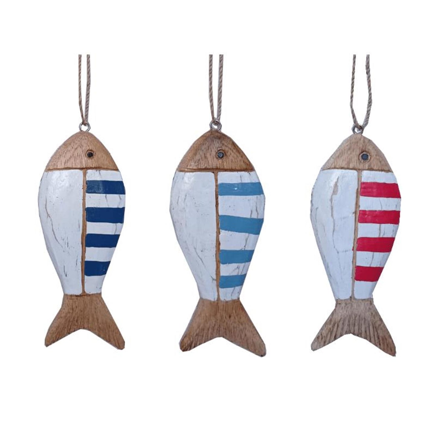 Cosydecor cintre poisson bois 16x6x2cm
