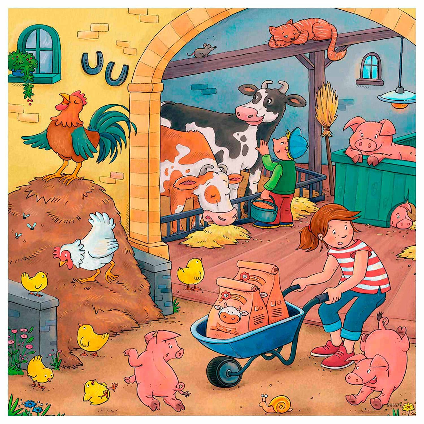 Ravensburger - sur la ferme 3x49st.
