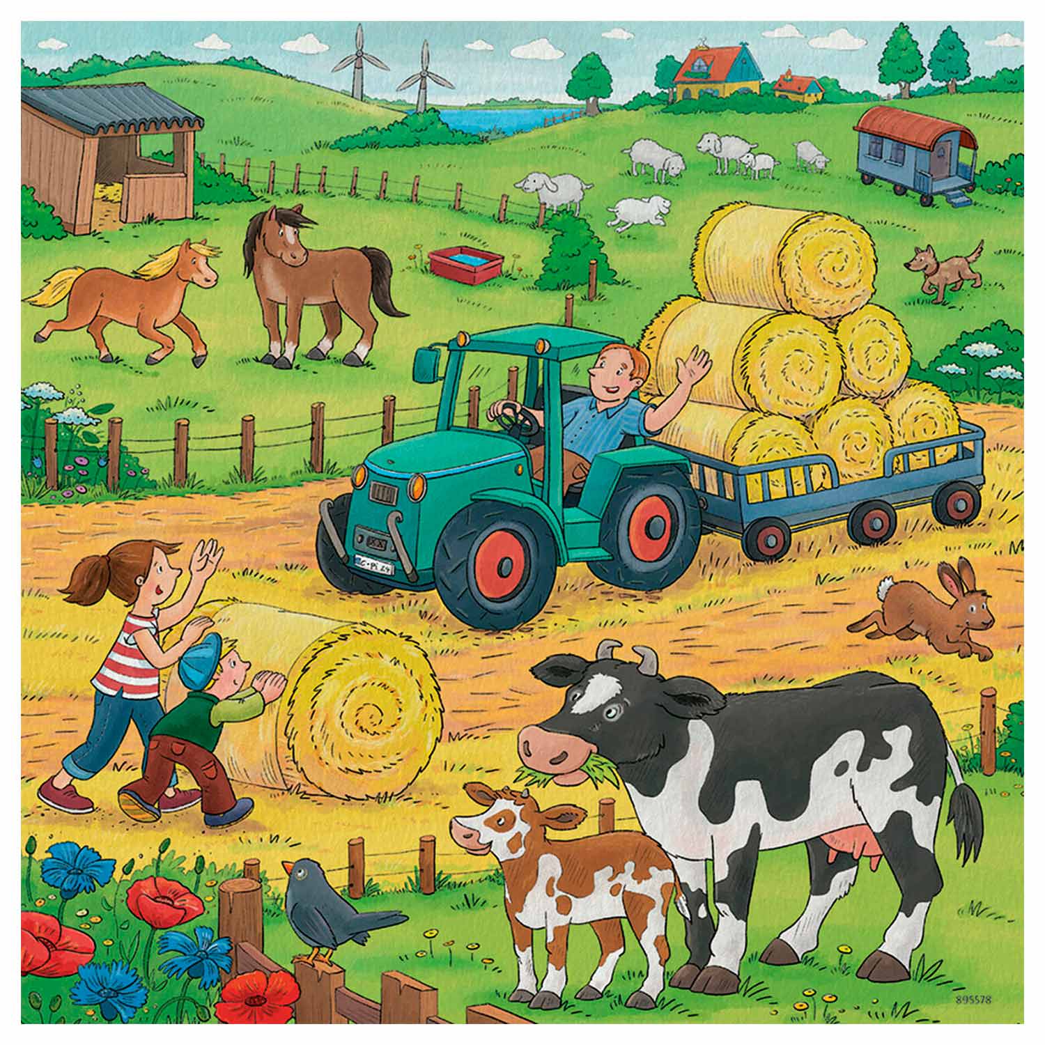 Ravensburger - sur la ferme 3x49st.