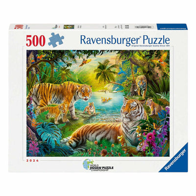 Ravensburger Puzzle Tiger Family in the Oasis 500 Pieces