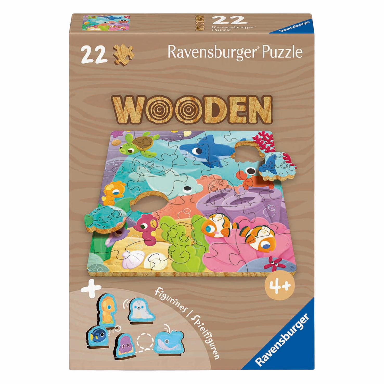 Ravensburger puzzle en bois animaux sous-marins - 22 pcs.