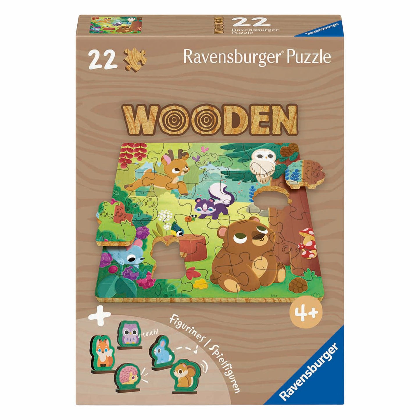 Ravensburger puzzle en bois animaux de la forêt - 22 pcs.