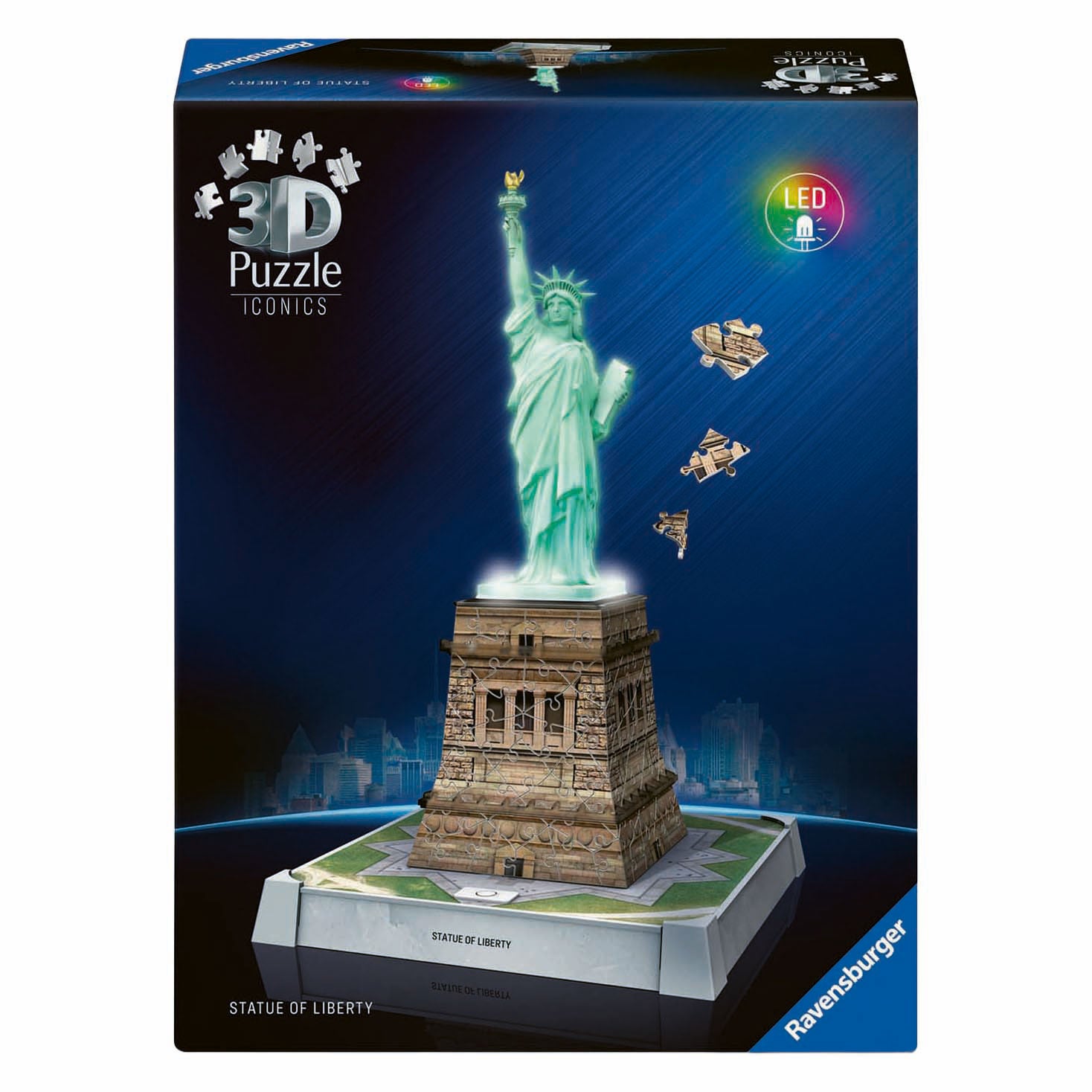 Ravensburger Puzzle 3D Icons Statue de la Liberté - avec lumière - 128 pcs.