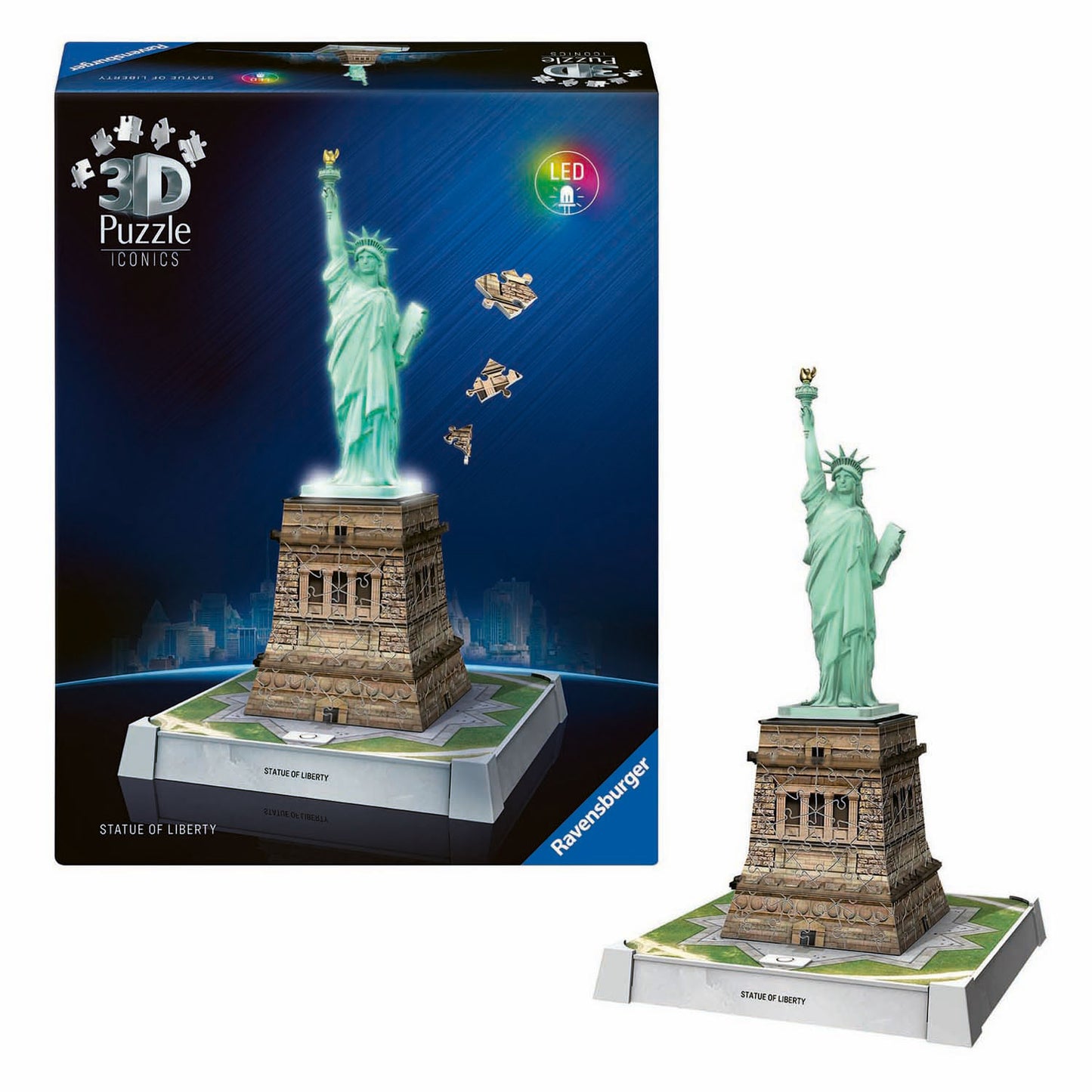 Ravensburger Puzzle 3D Icons Statue de la Liberté - avec lumière - 128 pcs.
