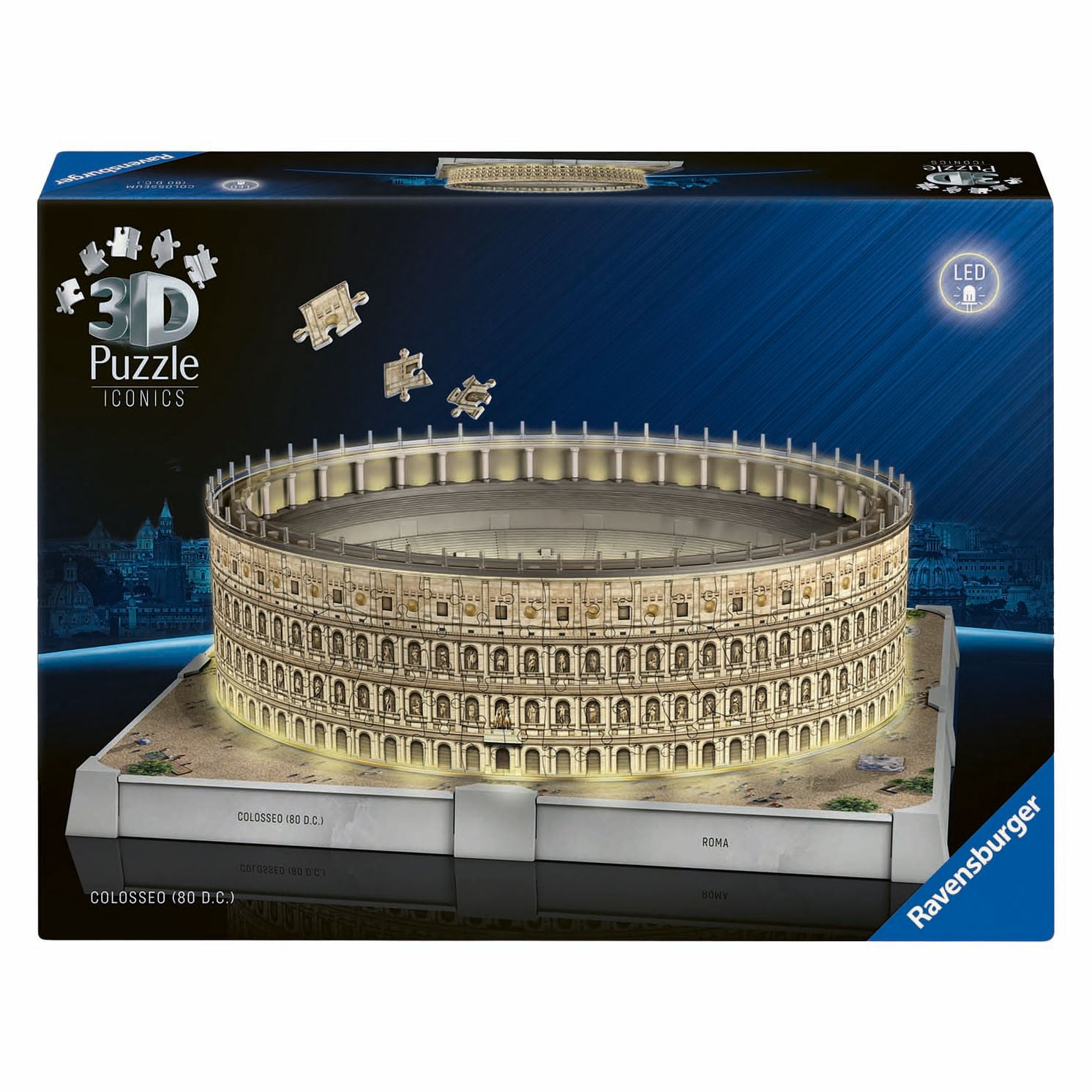 Ravensburger Puzzle 3D emblématiques Colisée Rome - avec lumière - 291e.