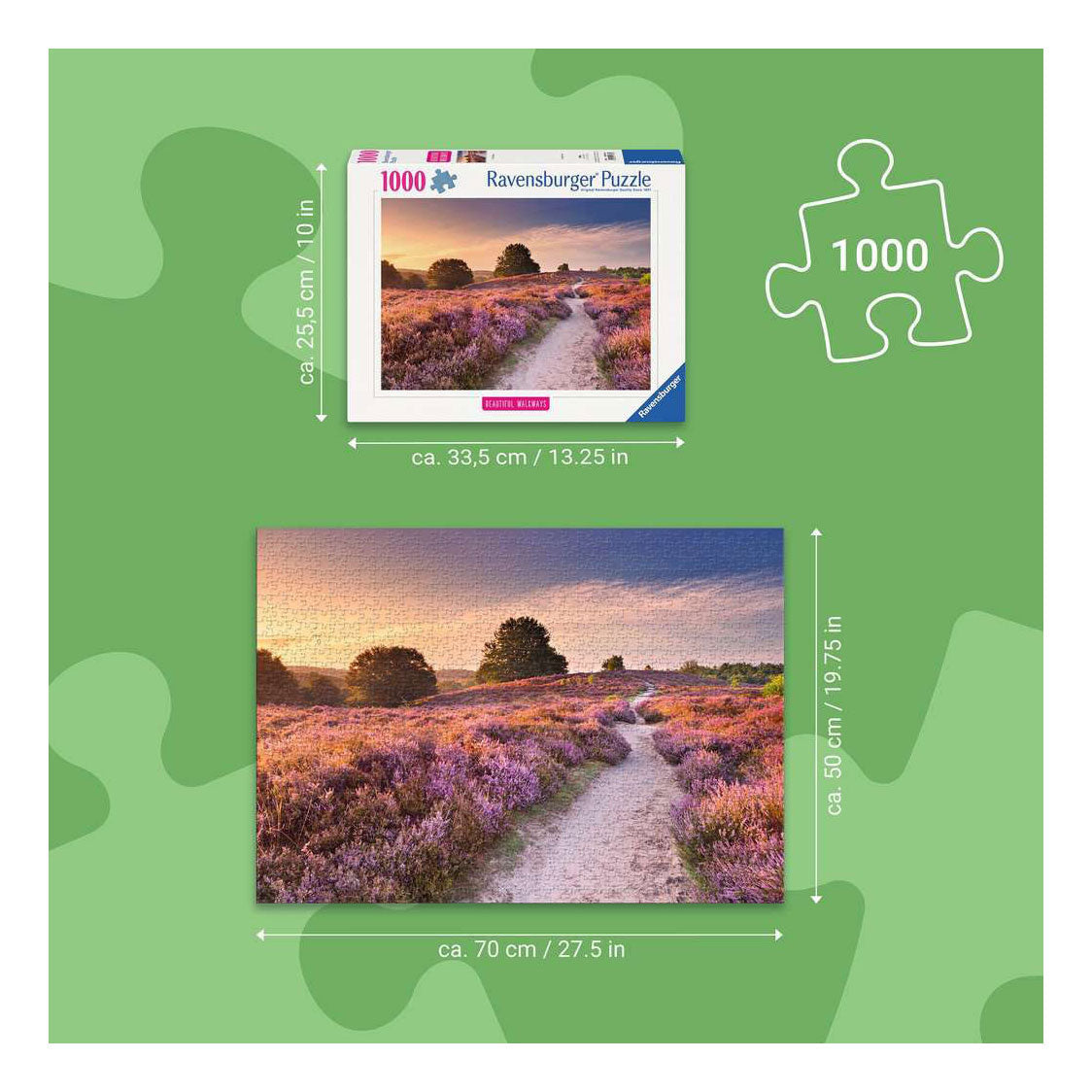 Ravensburger puzzle chemin rose - 1000 pcs.