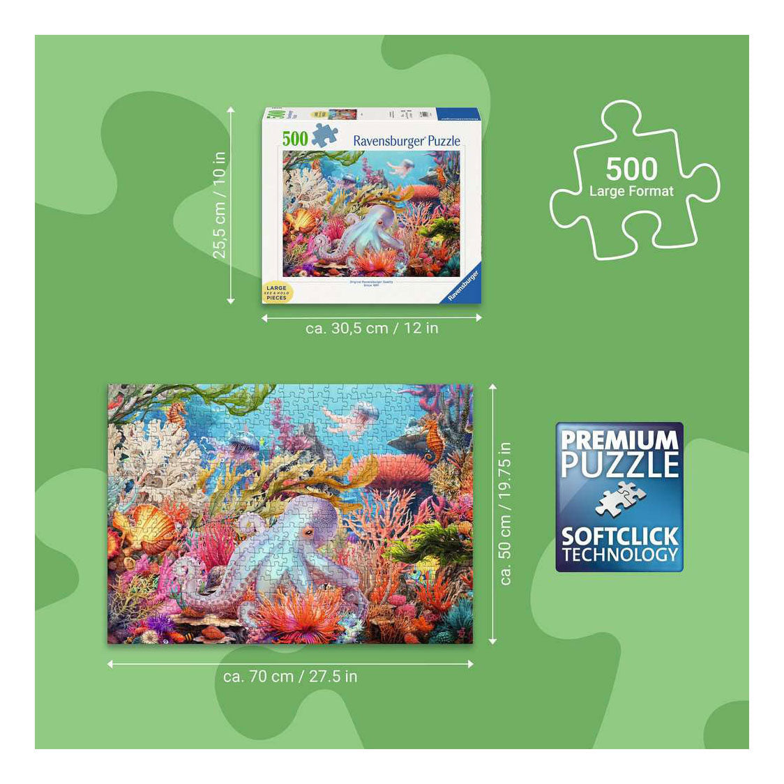 Ravensburger puzzle vie récifale - 500 xl pcs.