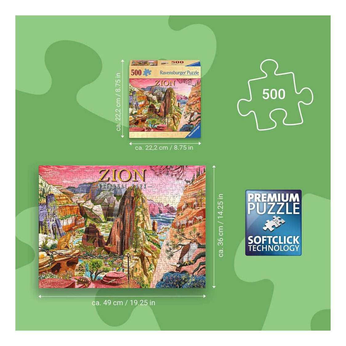 Ravensburger puzzle Parc national de Zion - 500 pcs.