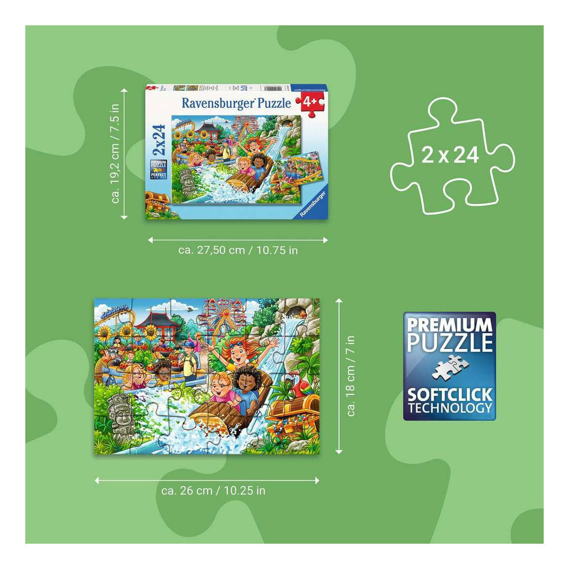 Ravensburger puzzle parc d'attractions 2x24
