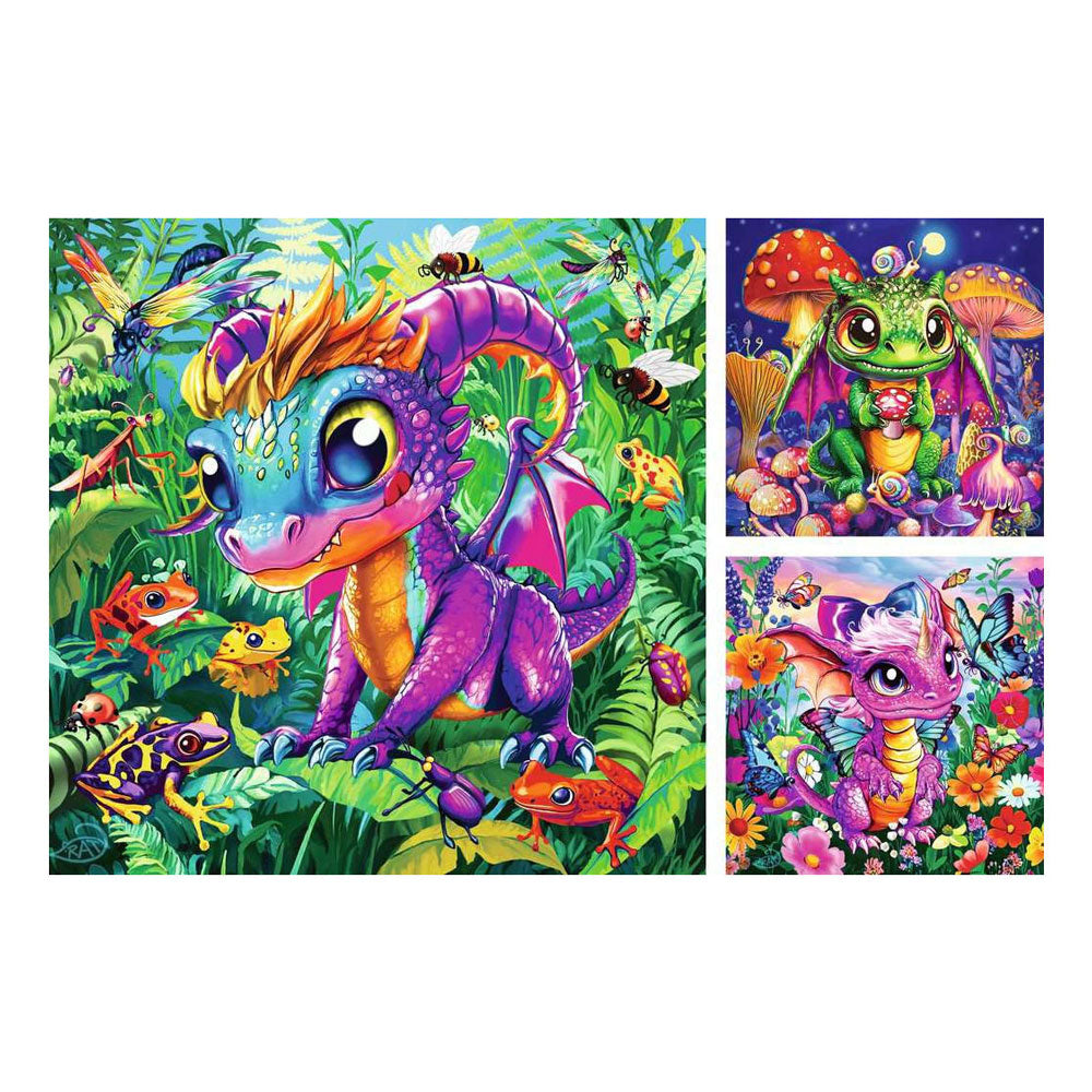 Ravensburger puzzle bébé dragons de jardin - 3x49pcs.