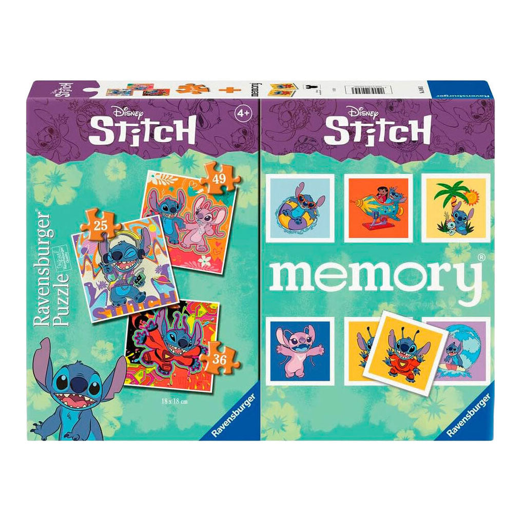 Puzzle et mémoire Ravensburger Stitch 3-en-1 - 25-36-49pcs.