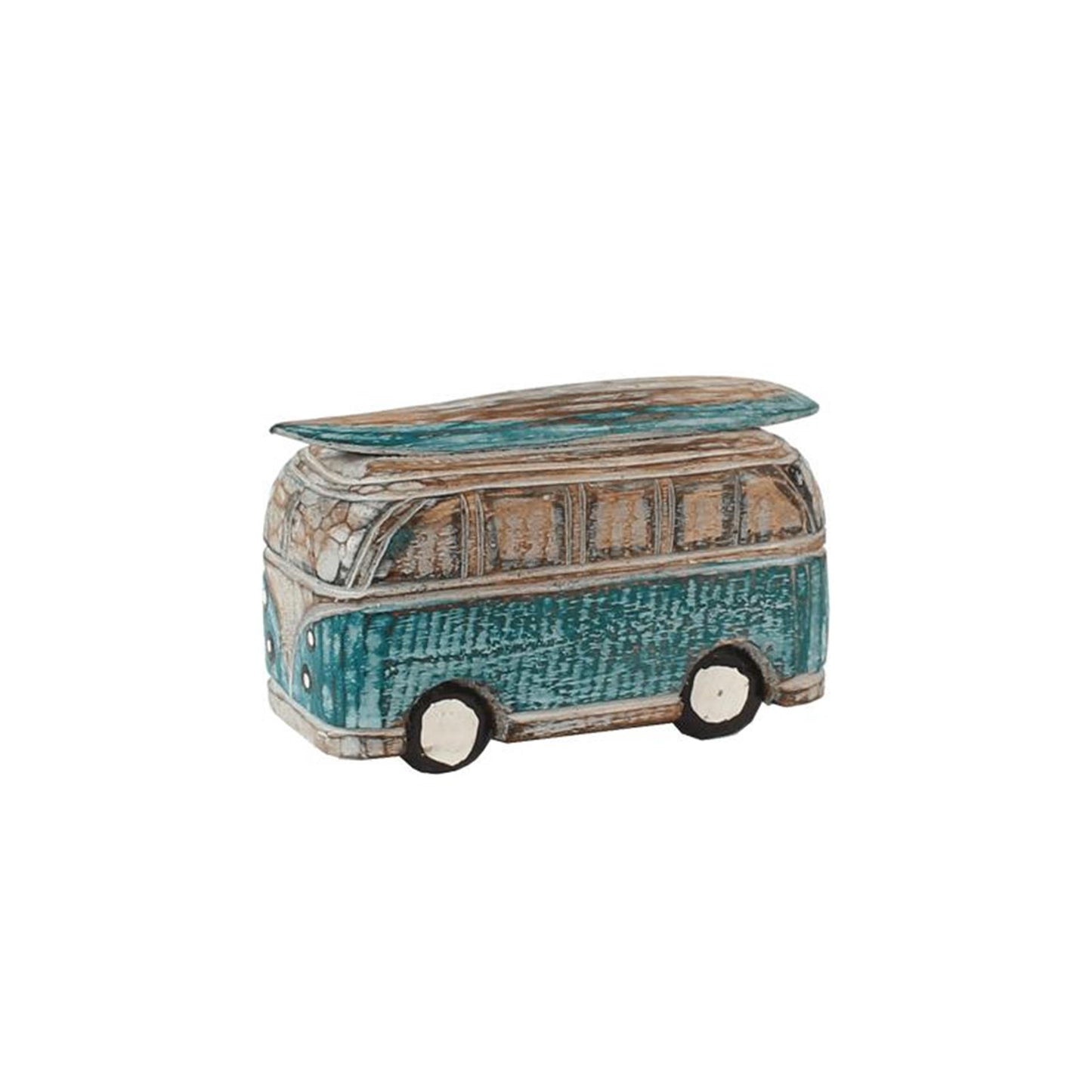 Cosydecor van bois sculpté bleu 15x7x9cm