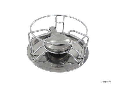 Table chauffante Svenska Living chromée avec brûleur