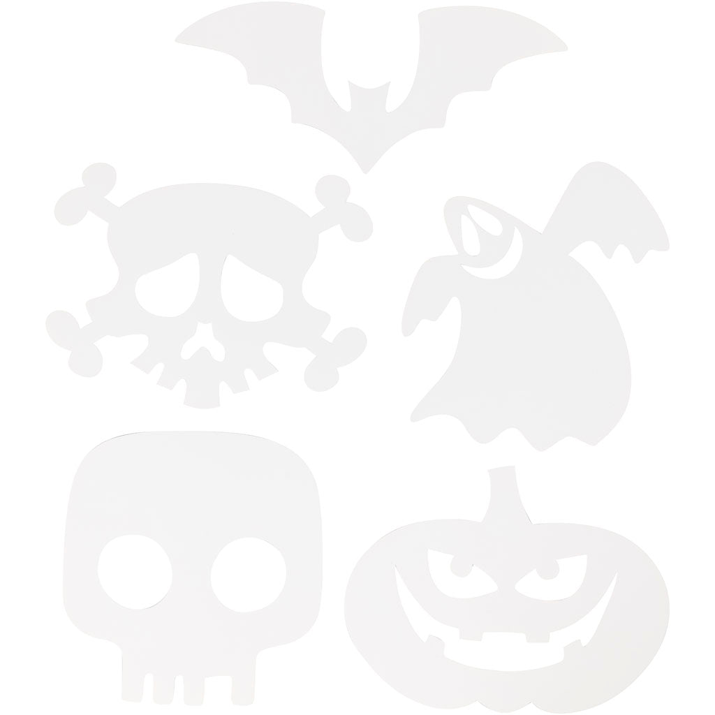 Figurines d'Halloween Creativ company, dim. 25x17 cm, 230 g, blanc, 16 pièces 1 boîte