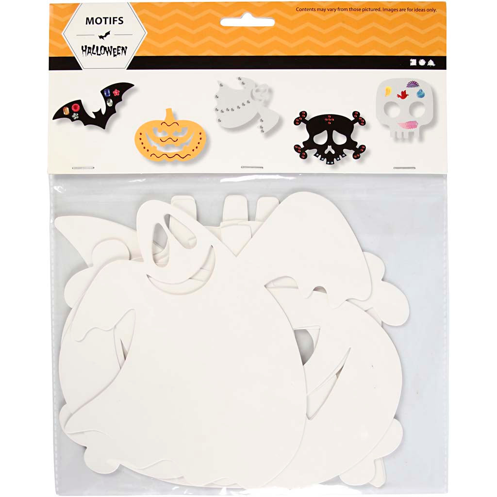 Figurines d'Halloween Creativ company, dim. 25x17 cm, 230 g, blanc, 16 pièces 1 boîte