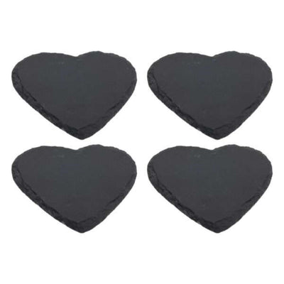 Dessous de verre ardoise coeur 10cm lot de 4