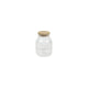 Pot de rangement lignes verre bambou h16cm