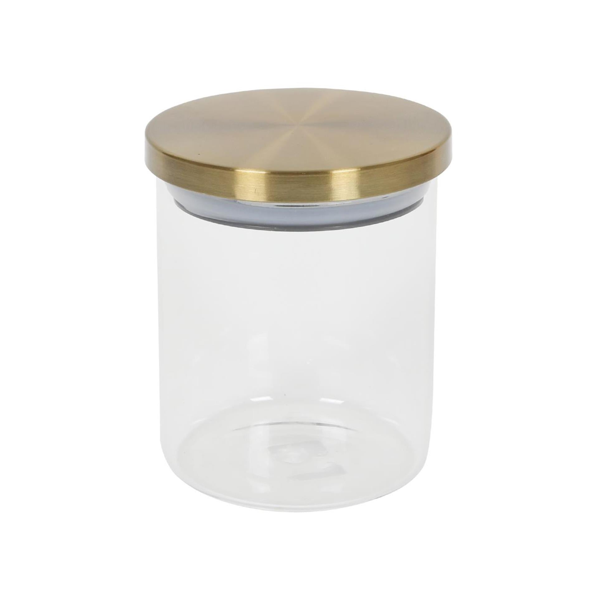 Pot de conservation en verre avec couvercle doré 600ml
