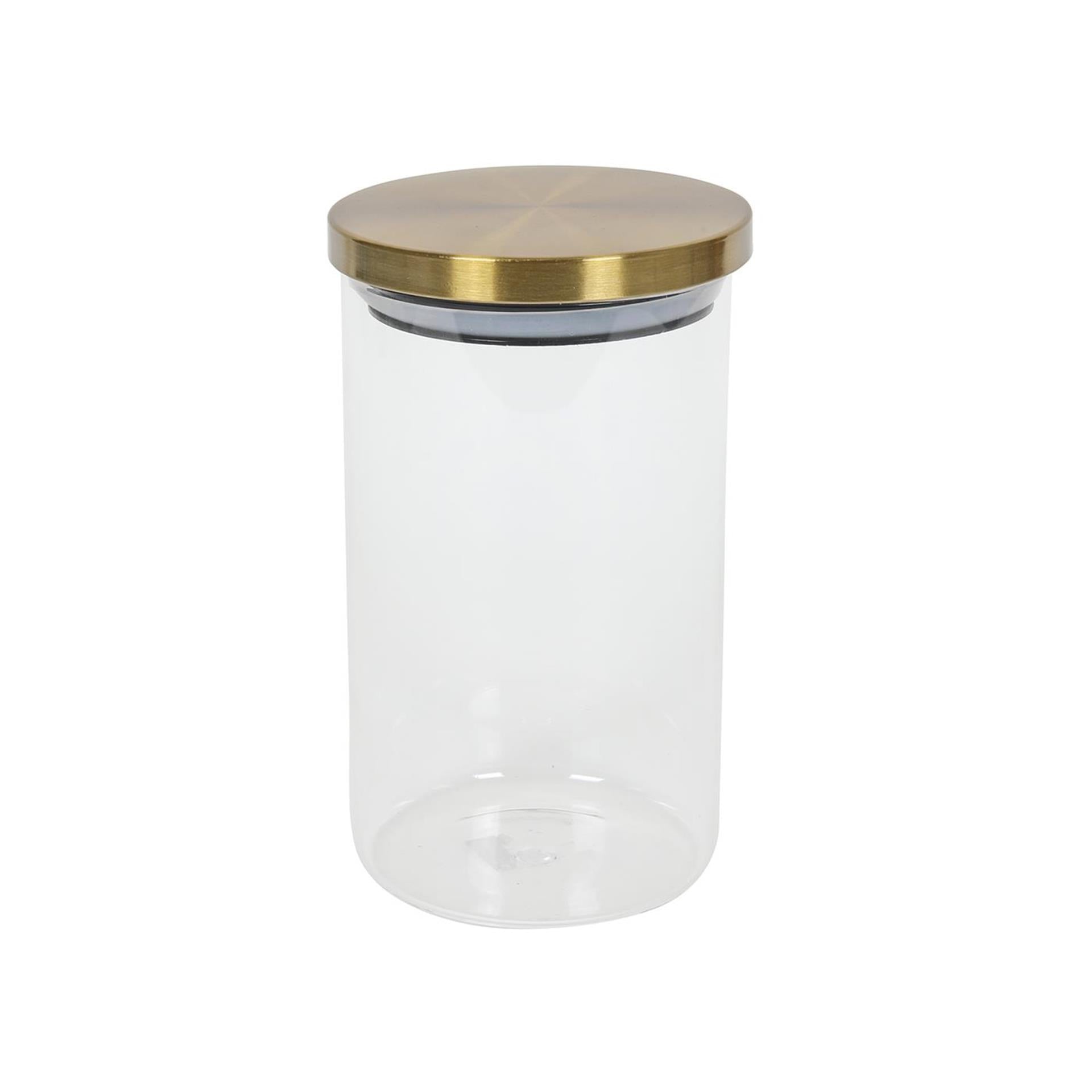 Pot de conservation en verre avec couvercle doré 900ml
