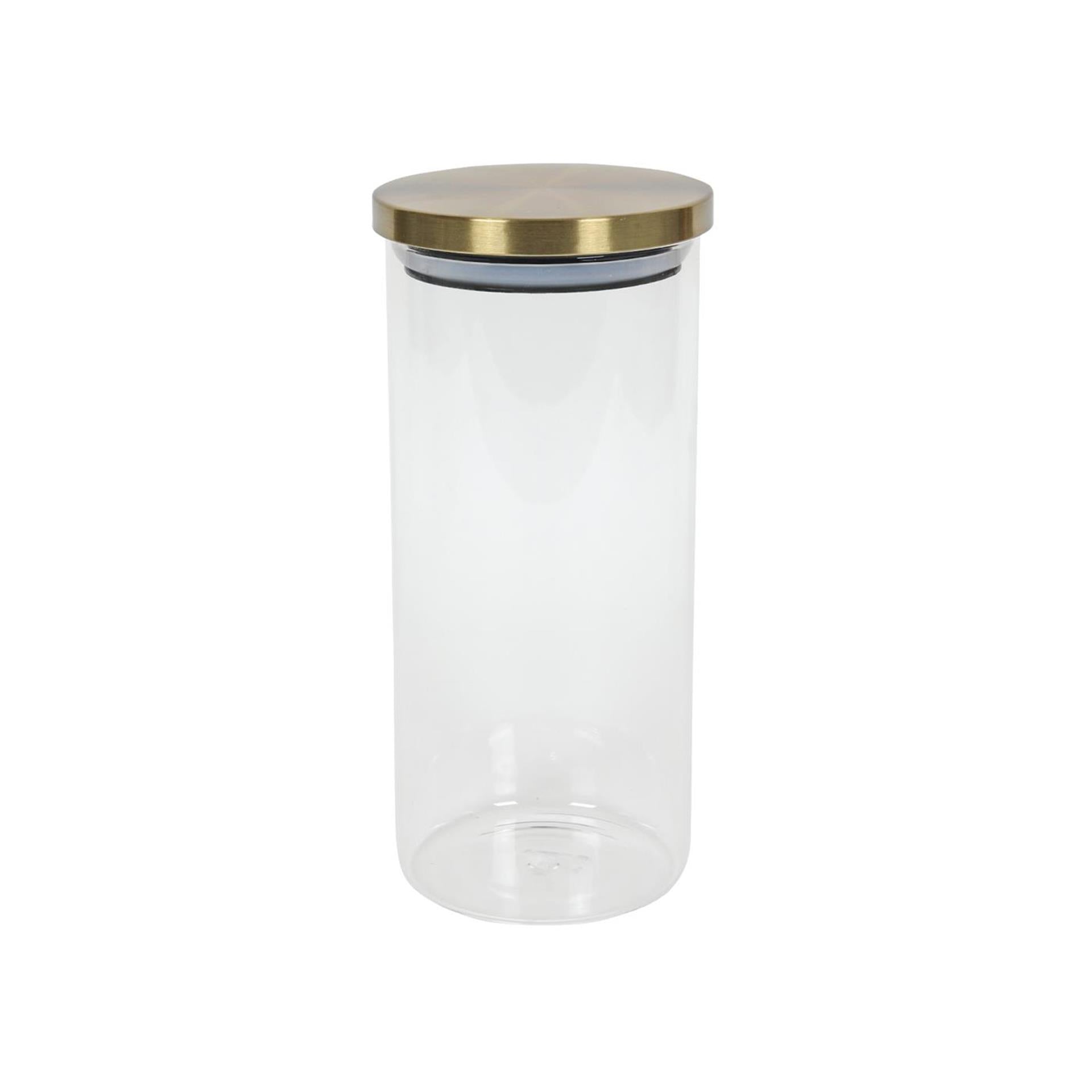 Pot de conservation en verre avec couvercle doré 1200ml