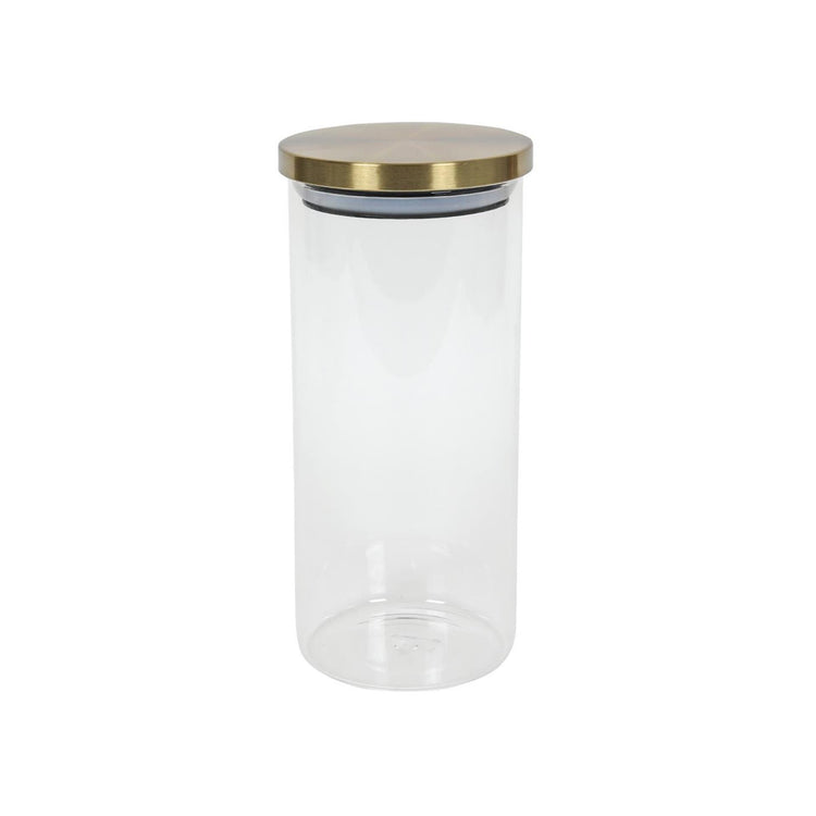 Pot de conservation en verre avec couvercle doré 1200ml