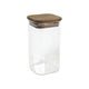 Pot verre couvercle acacia 6,2x6,2x11cm