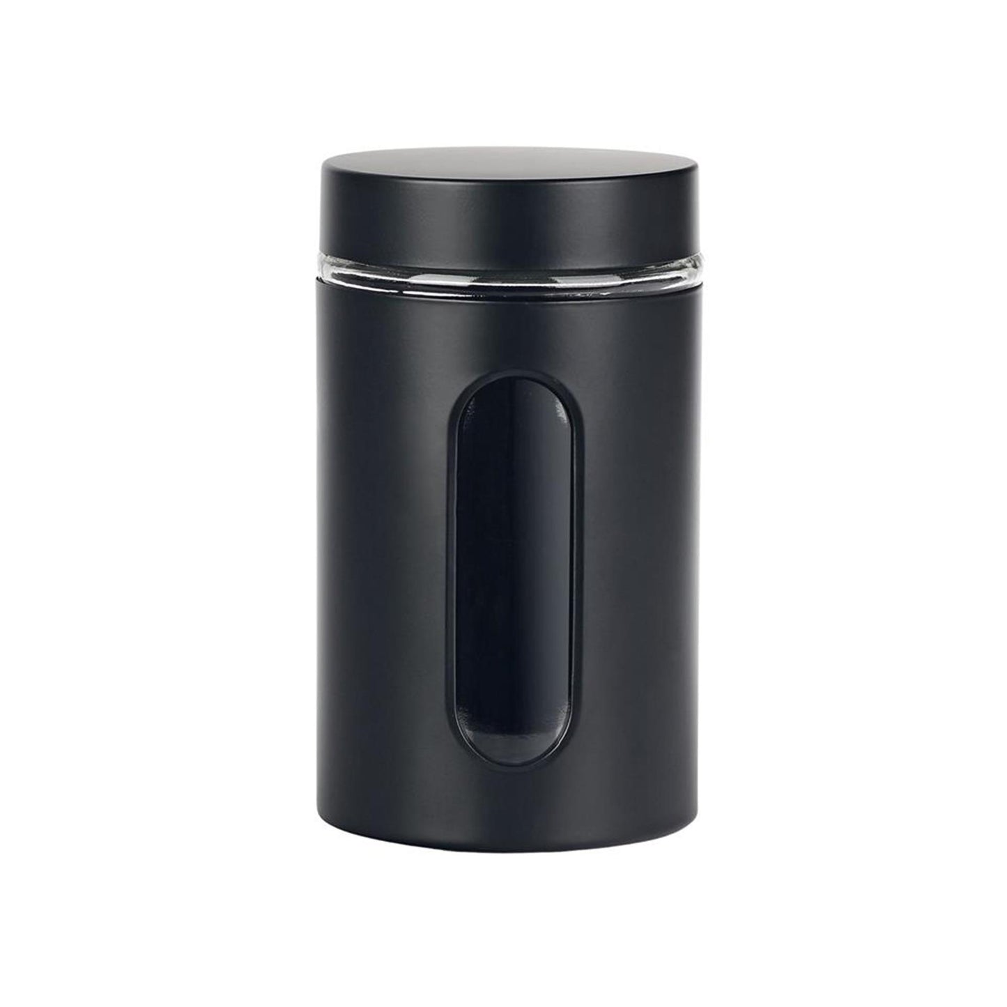 Pot de rangement pour outils de cuisine, fenêtre, noir mat, verre 0,9l