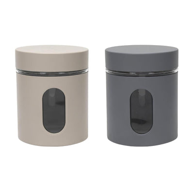 Pot de rangement ustensiles de cuisine sable ou gris mat 0,6l