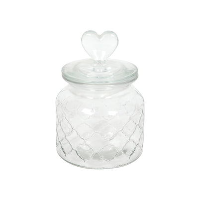 Pot de conservation coeur verre ø10,5xh20cm