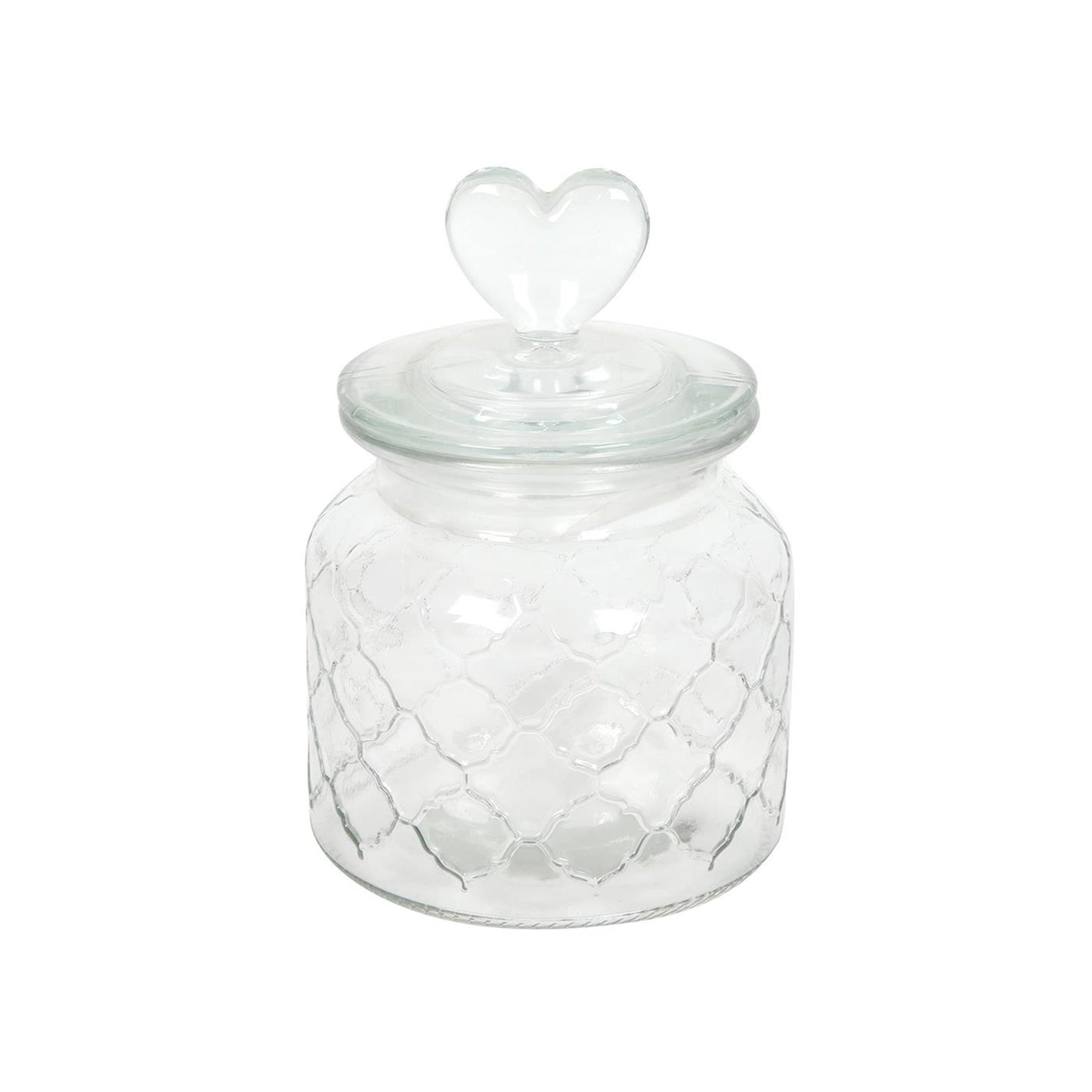 Pot de conservation coeur verre ø10,5xh20cm