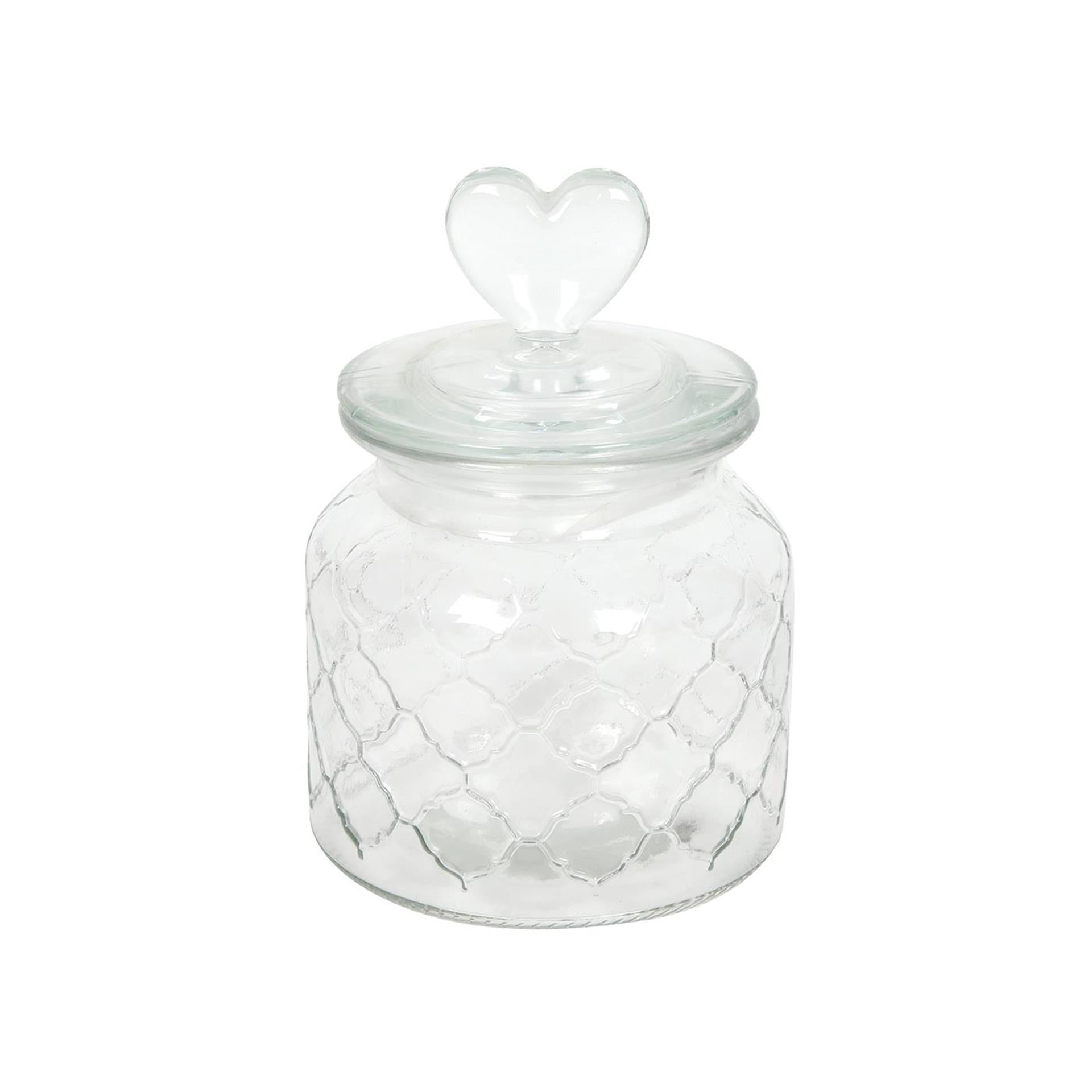 Pot de conservation coeur verre ø10,5xh20cm