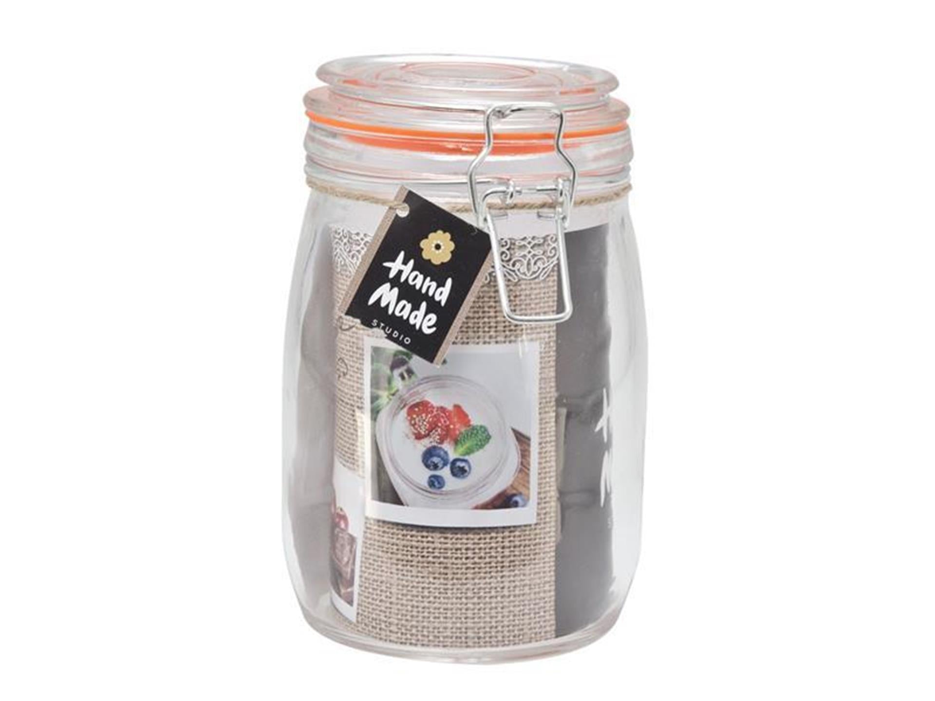 Pot de conservation ustensiles de cuisine 1000ml 10,5x17cm anneau silicone