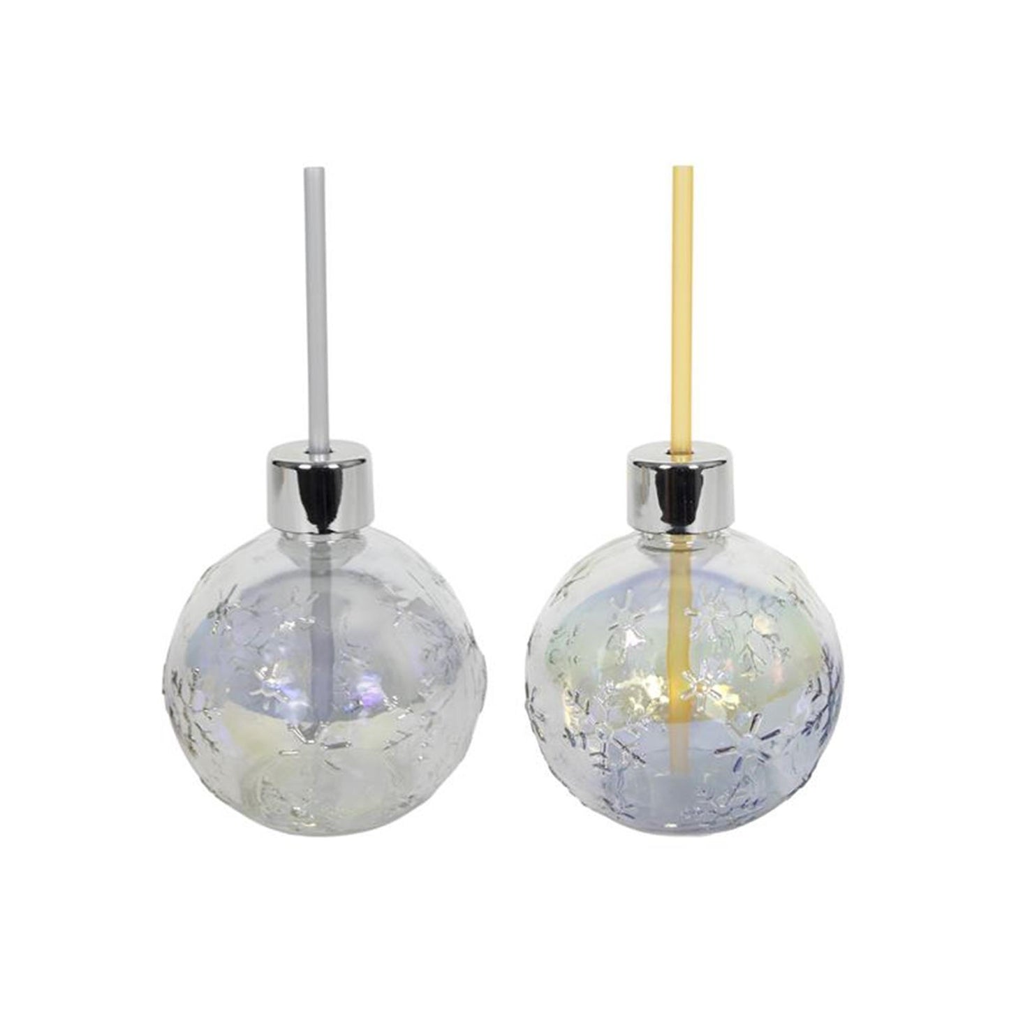 Svenska Living Cup Boule de Noël avec paille argent or