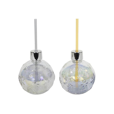 Svenska Living Cup Boule de Noël avec paille argent or
