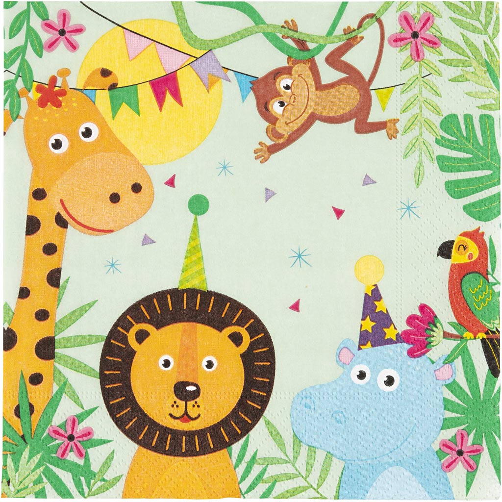 Napkins Party Animaux 33x33 cm