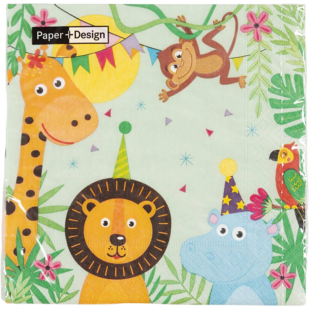 Napkins Party Animaux 33x33 cm