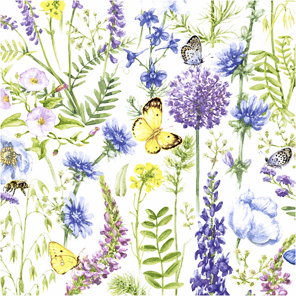 Serviettes Creativ company, printemps, dim. 33x33 cm, 20 pièces, 1 boîte