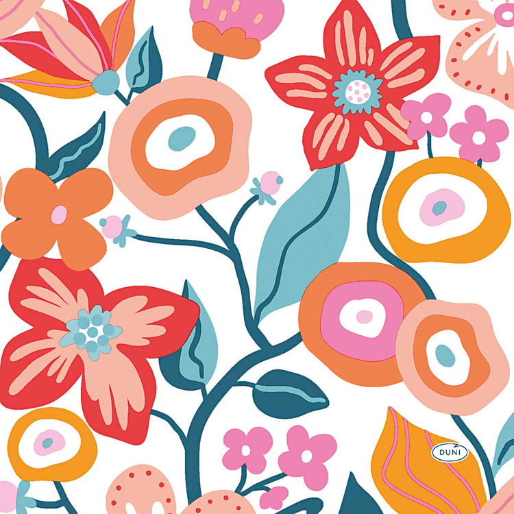 Creativ company serviettes, fleurs, dim. 33x33 cm, 20 pièces, 1 boîte