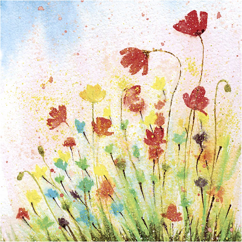 Serviettes Creativ company, coquelicot, dim. 33x33 cm, 20 pièces 1 boîte