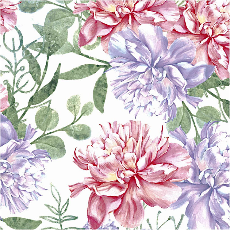 Serviettes Creativ company, pivoines, dim. 33x33 cm, 20 pièces 1 boîte